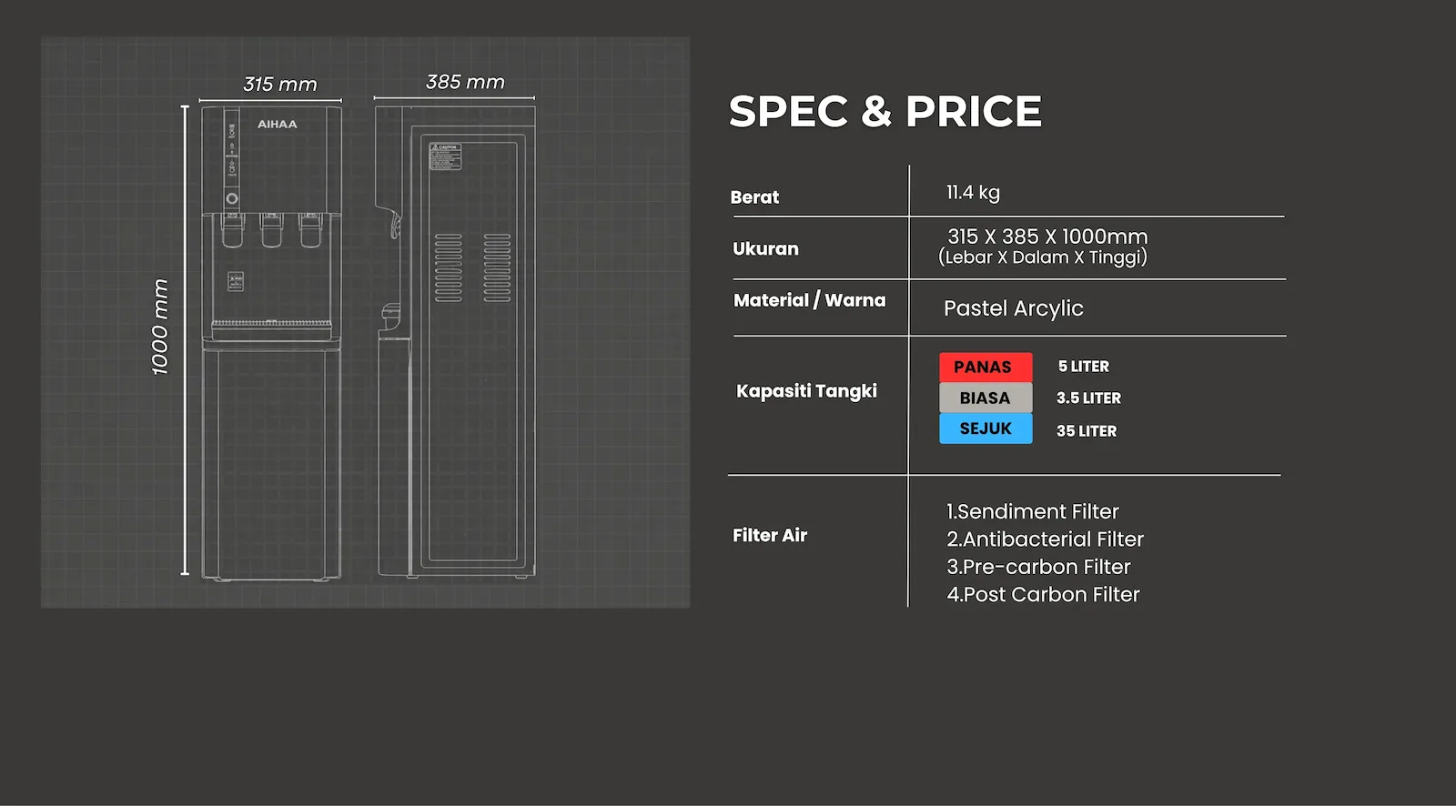 AIHAA BELLA — Spec Price